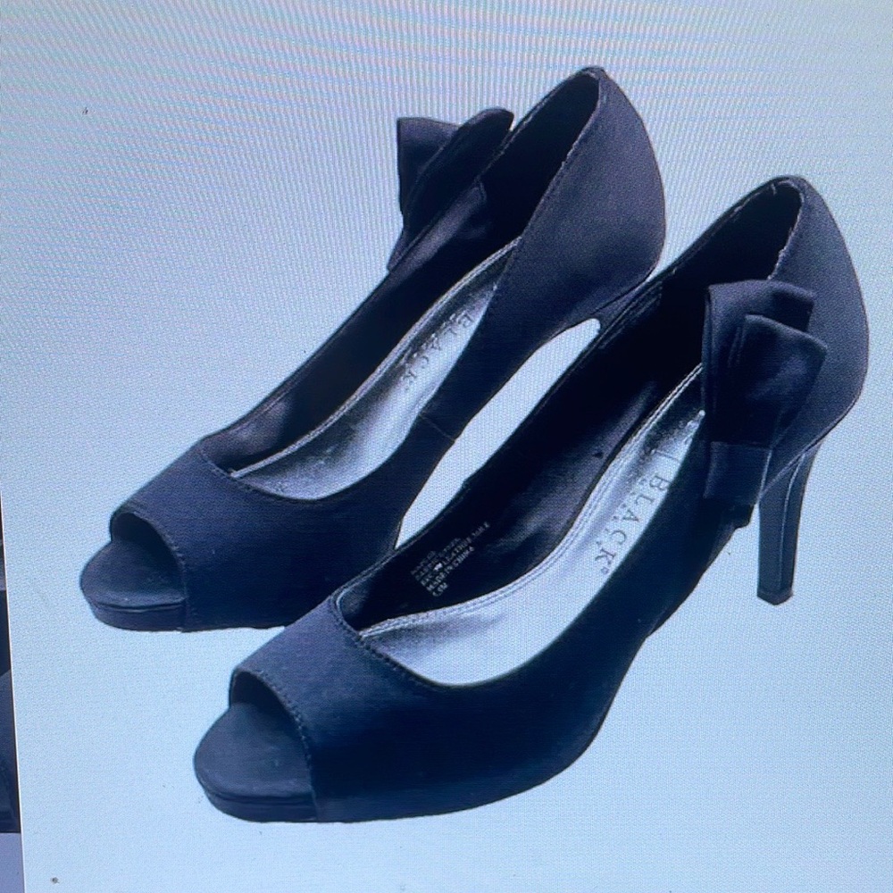 Elegant Black Peep-Toe Heels
